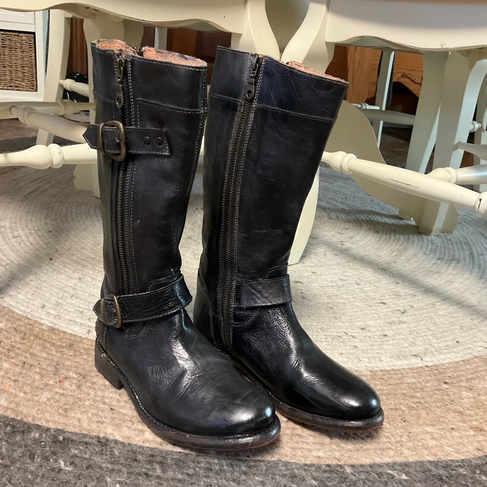 Bed Stu Gogo Lug Sole Double Zip Strap Harness Boots NEW